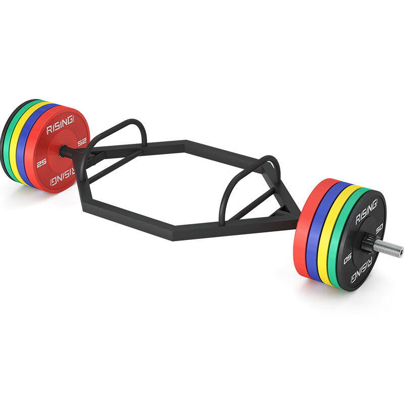 ky开元健身房商用CPU全胶杠铃片六边形框形杆200kg杠铃片+框形杆(套装)